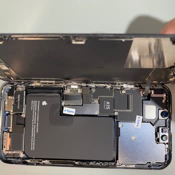 Akıllı telefon iç donanımı ve pil bölümü